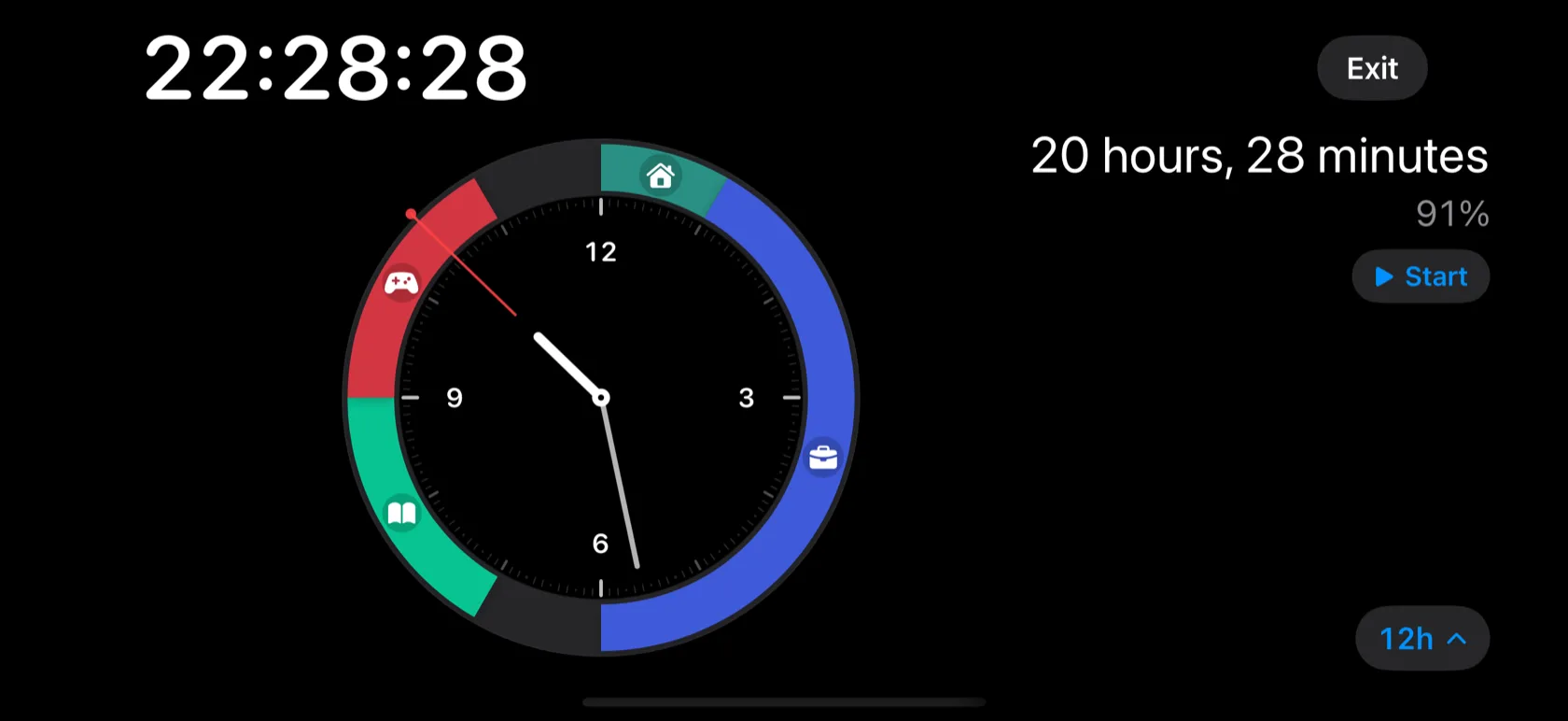 DayShape Desk Mode landscape clock